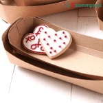 Số 4 Khay giấy kraft dáng thuyền đựng thực phẩm, bánh ngọt