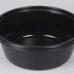 Tray-GMP QR195-M(73) Black – 1.250ml Tô nhựa tròn dùng một lần, có thể hàn màng hoặc dùng nắp đậy