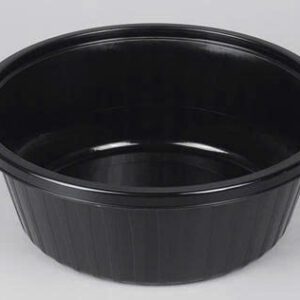 Tray-GMP QR195-M(73) Black – 1.250ml Tô nhựa tròn dùng một lần, có thể hàn màng hoặc dùng nắp đậy
