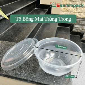 Tô Bông Mai 170×82 – Tô Nhựa Trắng Trong Kèm Nắp