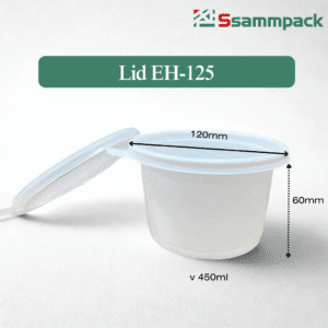 Lid EH-125 – Hộp nhựa PP trắng mờ 450ml dùng một lần